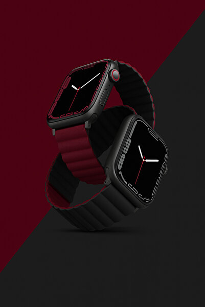 ALPER سوار متوافق مع ساعة أبل مقاس 42/44/45/46 ملم مع مغناطيس قابل للعكس