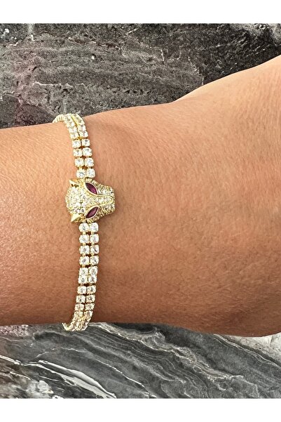 tones official سوار VIP عالي الجودة من حجر النمر/النمر/الجاكوار بالكامل