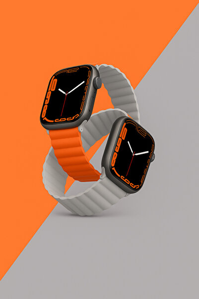 ALPER سوار متوافق مع ساعة أبل مقاس 42/44/45/46 ملم مع مغناطيس قابل للعكس