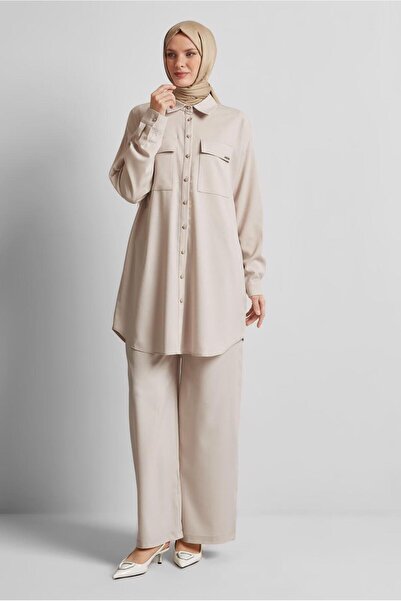 Alvina SHIRT COLLAR PANTS SUIT 44473