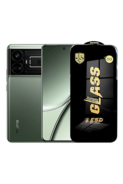 realme Protector de ecran GT5 Flippy — sticlă securizată ESD de 0,35 mm, margini negre, rezistentă la zgârieturi, A