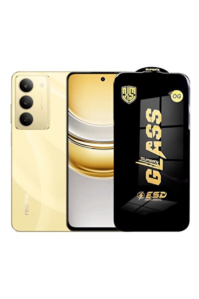 Flippy Protector de ecran Realme 14x – sticlă securizată ESD de 0,35 mm, margini negre, transparentă