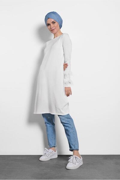 Alvina Πλεκτό τουνίκ με παγιέτες και λεπτομέρειες από γούνα - 40006