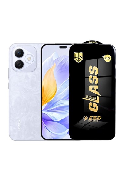 HONOR Protector de ecran rabatabil X60i, sticlă securizată ESD de 0,35 mm, margini negre, rezistent la zgârieturi