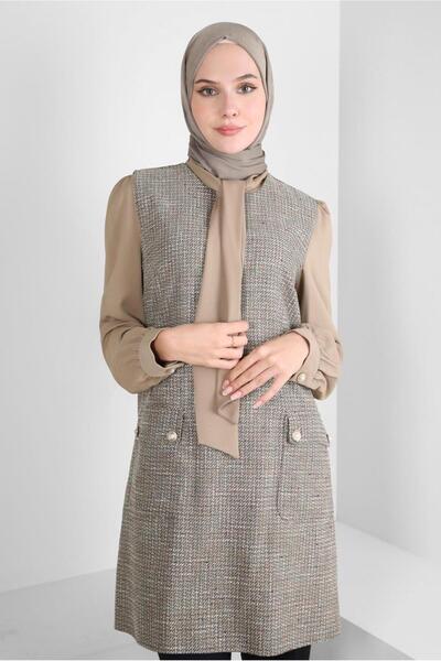 Alvina SCARF COLLAR SWEATERED TUNIC 44217