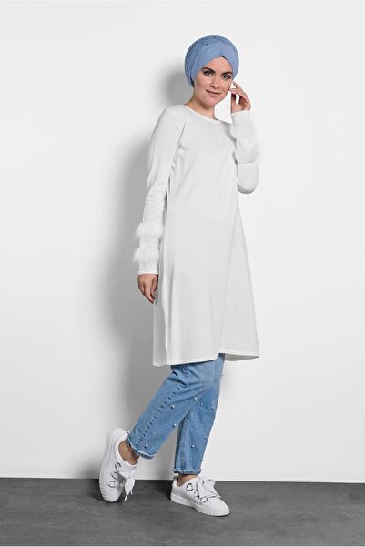 Alvina Πλεκτό τουνίκ με παγιέτες και λεπτομέρειες από γούνα - 40006