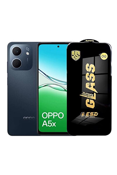 OPPO A5x Flippy Screen Protector - Tempered Glass ESD, Black Edges, 0.35mm, Transparent