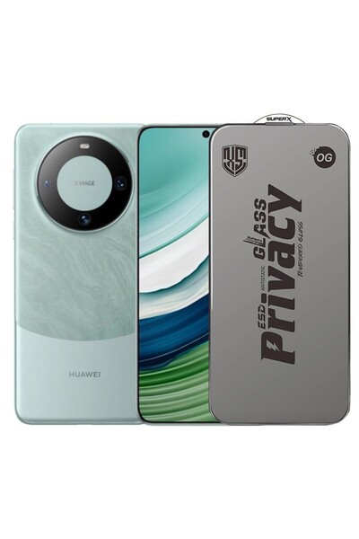 Flippy Protector de ecran pentru Huawei Mate 60, sticlă securizată ESD, Super-X Privacy OG, margini negre, 0.3