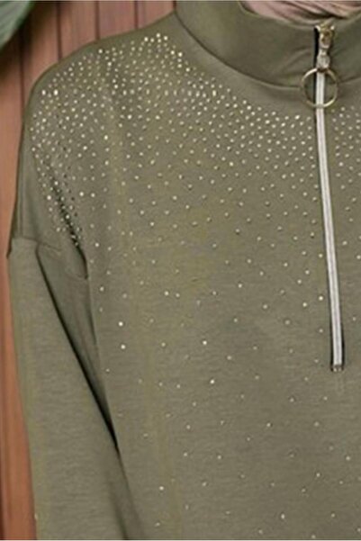 TRENDTESETTÜR Women's Green (Cagla) Stone Pants Suit t 7135