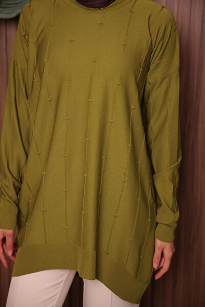TRENDTESETTÜR Women's Green (Acid) Knitwear Tunic t 4007