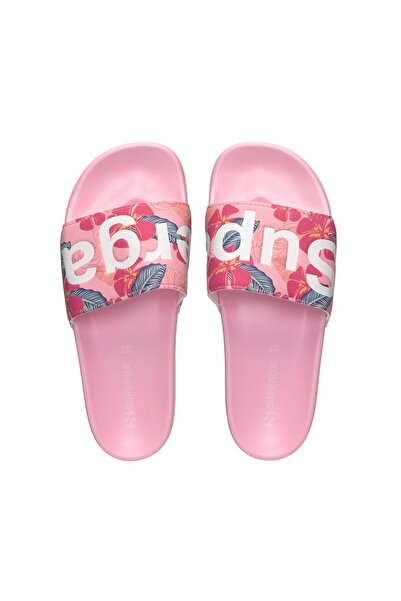 Superga 1908 Slides Hibiscus Print Polysoft Unisex Pembe Terlik