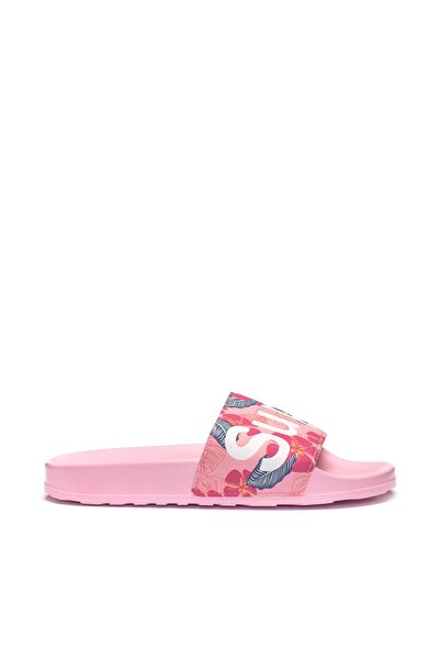 Superga 1908 Slides Hibiscus Print Polysoft Unisex Pembe Terlik