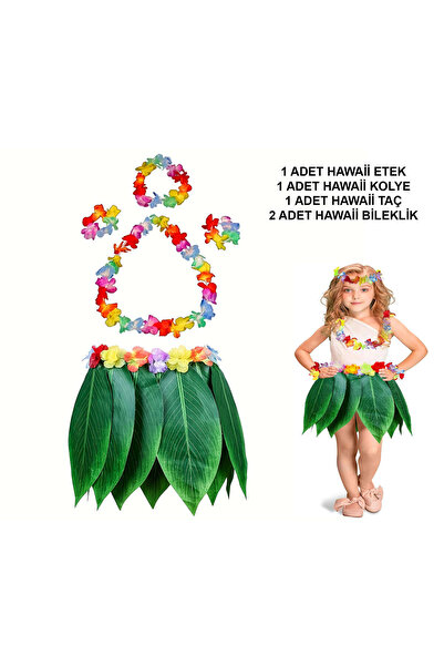 ZERO LAND Set de costume hawaiane pentru copii MTXDPN - Fusta cu frunze &amp;...