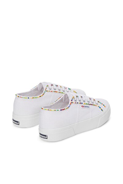 Superga Μοντέλο 2740 - Γυναικεία πάνινα παπούτσια με πολύχρωμες χάντρες με μοτίβο λευκά