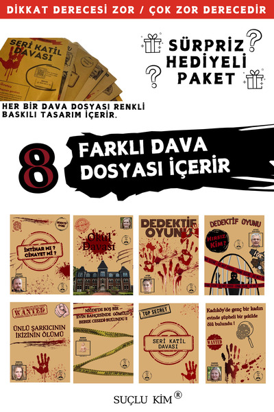 Suçlu Kim Dedektiflik Suç Çözümleme-suçluyu Bulma-dedektif Oyunu-cinayet Çözme-dedektif Oyunu-kutu Oyunu-7'li.
