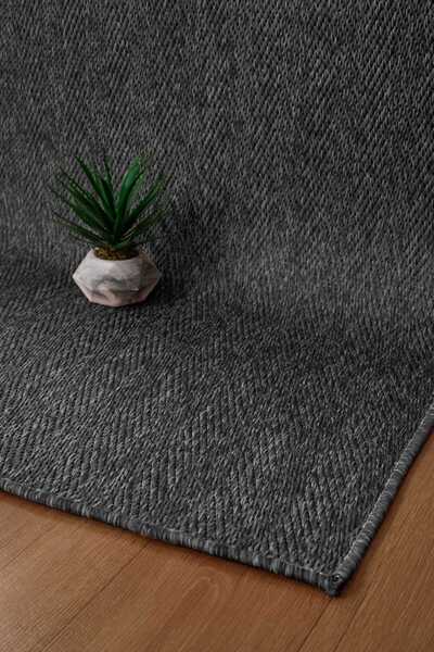 Valery Home Venüs Sisal Antrasit Modern Dokuma Kilim Hasır Yıkanabilir Yolluk