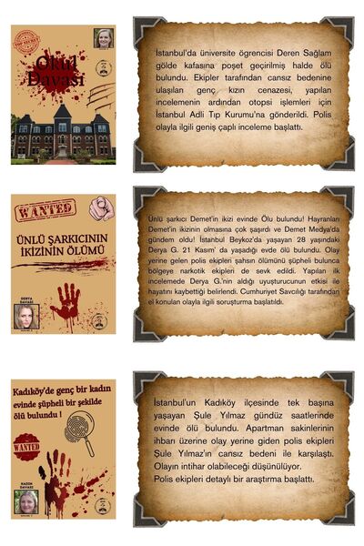 Suçlu Kim Dedektiflik Suç Çözümleme-suçluyu Bulma-dedektif Oyunu-cinayet Çözme-dedektif Oyunu-kutu Oyunu-7'li.