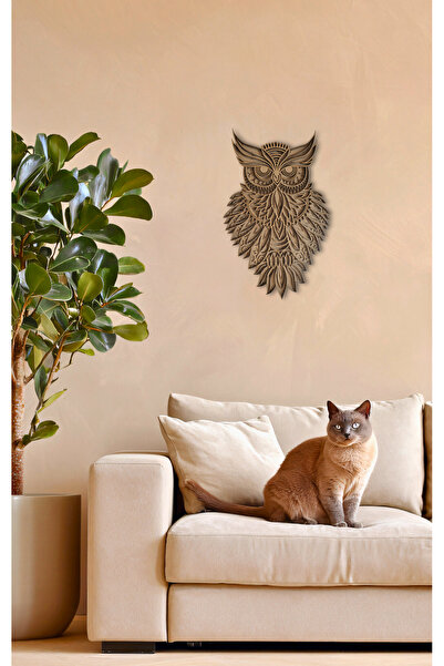 Aluradeco Havalı Baykuş Çok Katmanlı MDF Ham Ahşap Duvar Dekoru