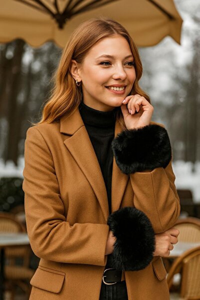 Axesoire 11247 Kürklü Siyah Kolluk