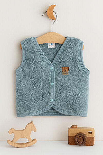 minipanda Welsoft Plush Baby Vest with Teddy Bear Figure