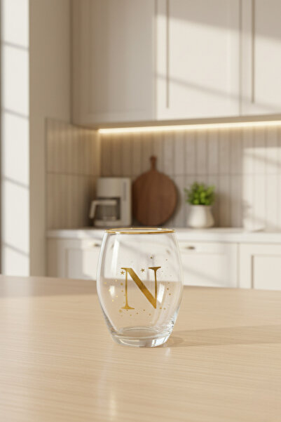 Rakle Gold Gilded Letter Glass