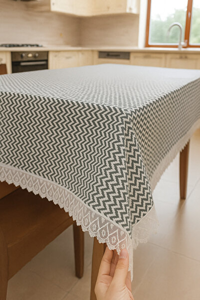 Rona Home Luxury Modern Tablecloth - Stain Resistant Waterproof Lace Detailed Tablecloth