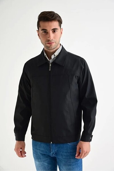 DYNAMO Ανδρικό μαύρο παλτό Classic Comfortable Fit