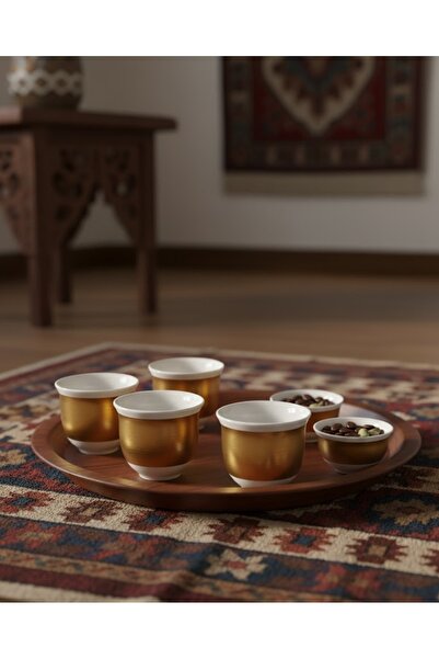 DECOSTYLE PORSELEN GOLD KAHVE VE MIRRA BARDAK 6 LI