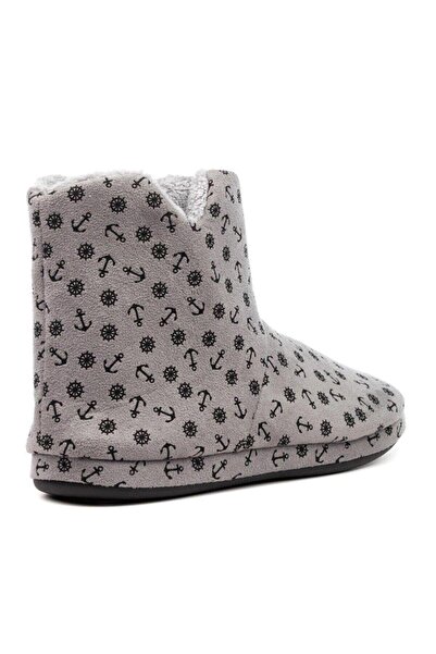 Rubi Redplay Ανδρικές χειμερινές μπότες για το σπίτι Μαύρο γκρι μοτίβο άγκυρας Παντόφλες Anchor House Boots