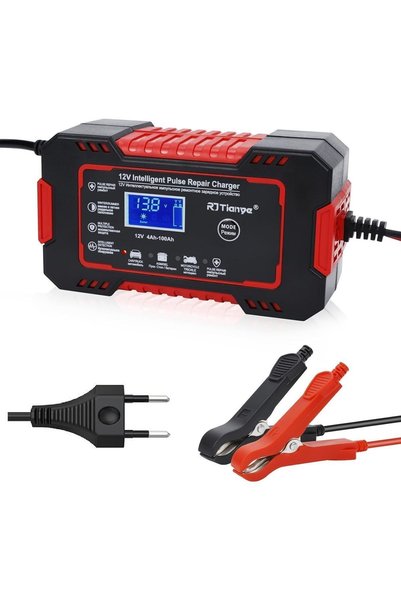 KAPVOE Rj Tianye 12V 6A Araba Motosiklet Kurşun Asit Akü Şarj Cihazı Auto Islak Kuru Jel Onarım Led Ekran