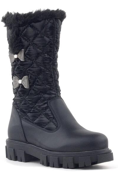 Rakerplus Чорні довгі дощові чоботи для дівчаток на блискавці з стрічкою