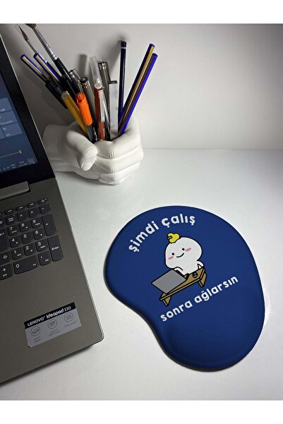 Hype Store Rakkun Shop - Work Now Cry Later Printed Wrist Supported Mouse Pad...