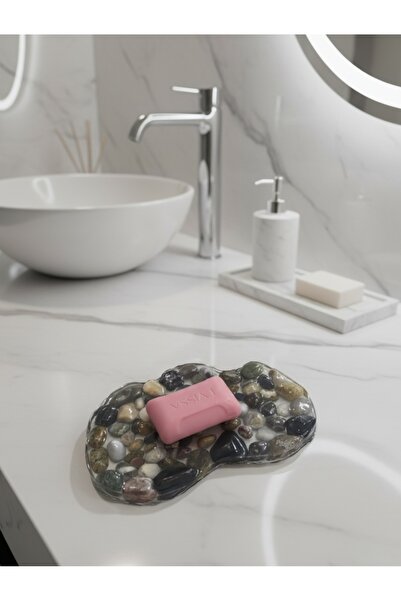 BG CONCEPT Doğal Taşlı Epoksi Katı Sabunluk – Şık Dayanıklı Banyo Dekoru