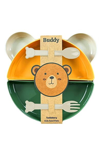 E&D Collection Tucklebery Buddy Mama Tabağı Seti, 1 Ayıcık Tabak 4 Kase Çatal...