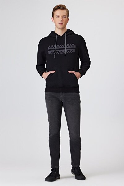 Lee Cooper Tess Erkek Kapüşonlu Sweatshırt Siyah
