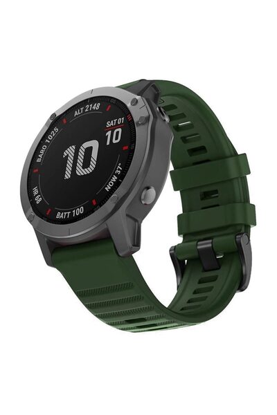 Hepta Collection Garmin Fenix 6X Pro Kordon Quick Fit Strap Band Koyu Yeşil