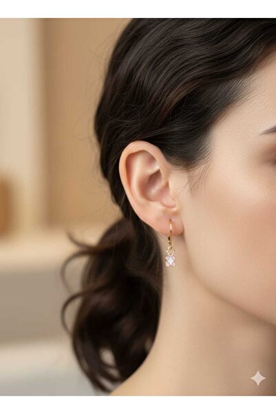 Papatya Silver 925 Ayar ayıcık küpe.rose.gold.rodaj