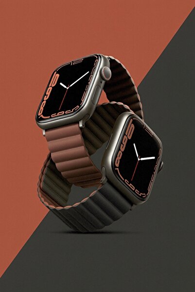 ALPER سوار متوافق مع ساعة أبل مقاس 42/44/45/46 ملم مع مغناطيس قابل للعكس