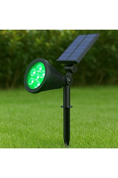 Hype Store 7W Yeşil Işıklı Solar LED Bahçe Armatürü – Güneş Enerjili Kazıklı ...