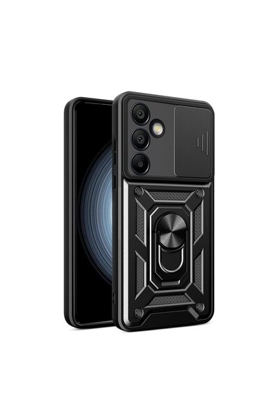 Hype Store Case Compatible with S24 Fe Sliding Black Panther Ring Silicone Or...