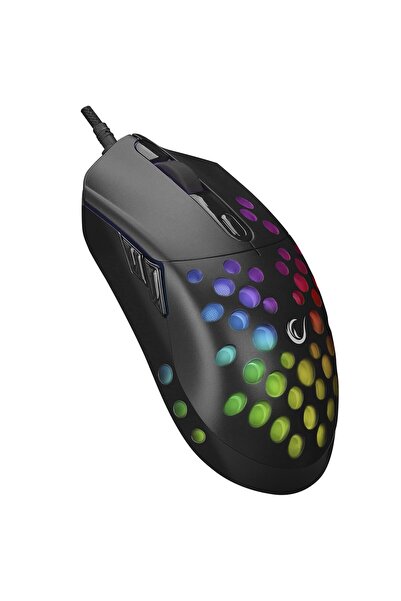 Hype Store Smx-r66 rocket ultra light black rgb led 12000dpi gaming player mouse