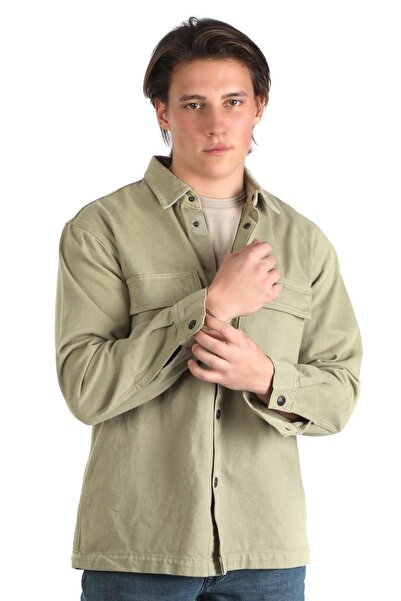 Lee Cooper Karela Erkek %100 Pamuk Dokuma Ceket Haki