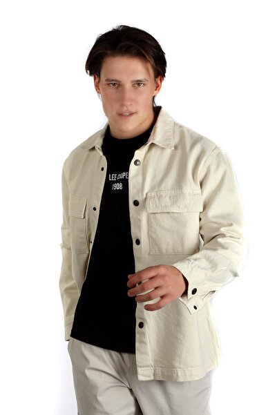 Lee Cooper Ανδρικό μπουφάν Karela 100% βαμβακερό υφαντό εκρού