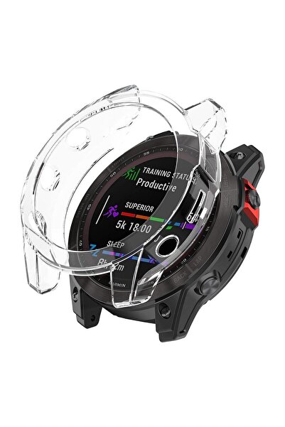 Hepta Collection Garmin Fenix 6 Sapphire için Kılıf 360 Full Round Soft Silic...
