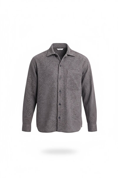 Valiberta Frankel Каше Тканина Однокишенна Relaxed Fit Чоловіча сорочка - Світло-сіра