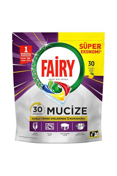 Genel Markalar FAIRY Mucize Bulaşık Makinesi Deterjanı Kapsülü/leti 30 Yıkama