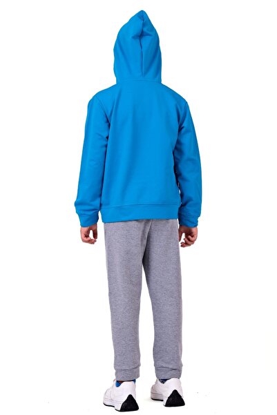 Mnk Baby&Kids Boy's Worldwide Winner Embroidered Kangaroo Pocket Hooded Tracksuit Set Blue