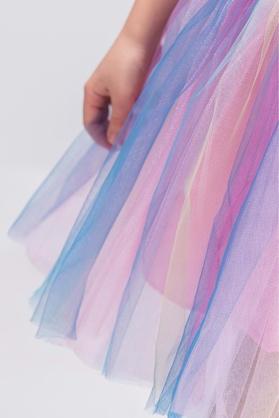 Mnk Baby&Kids Fusta de petrecere pentru fete Tutu Curcubeu M00727 ROZ ÎNCHIS