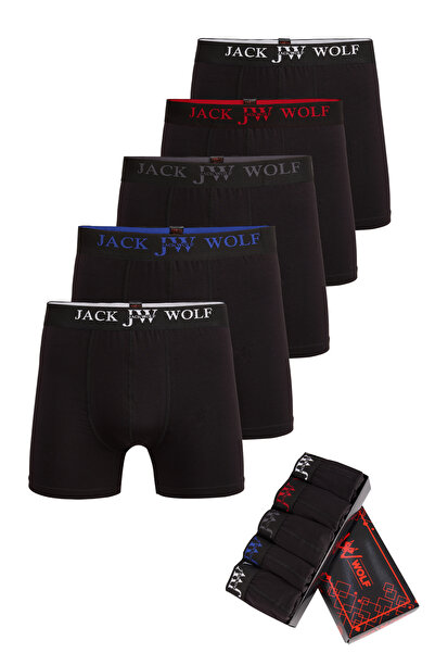 jack wolf 5 li premium pamuklu esnek erkek boxer