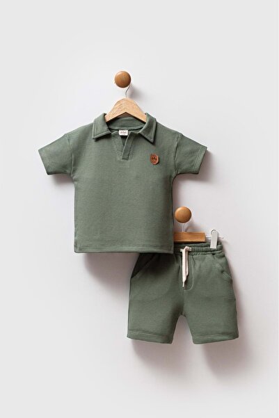 Mnk Baby&Kids Dečački set šortsa od vafel tkanine M00732 KAKI